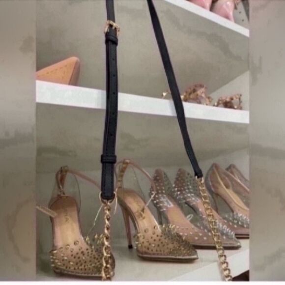 Mk Envelope Mk Emblem Clasp with Gold Chain and Logo Leather Cross Body Bag - Picture 7 of 15